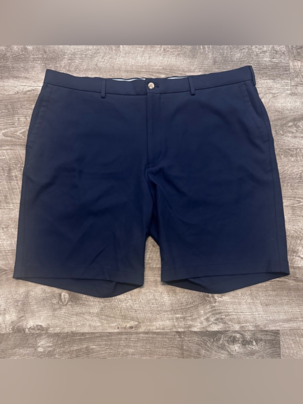 Peter Millar Performance Golf Shorts ME0EB82 Navy Blue Camo Trim Mens Sz. 42